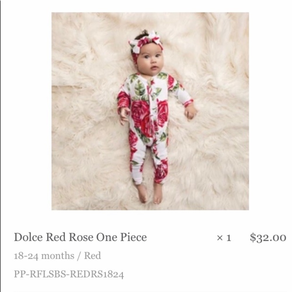 Posh peanut dolce red rose one piece